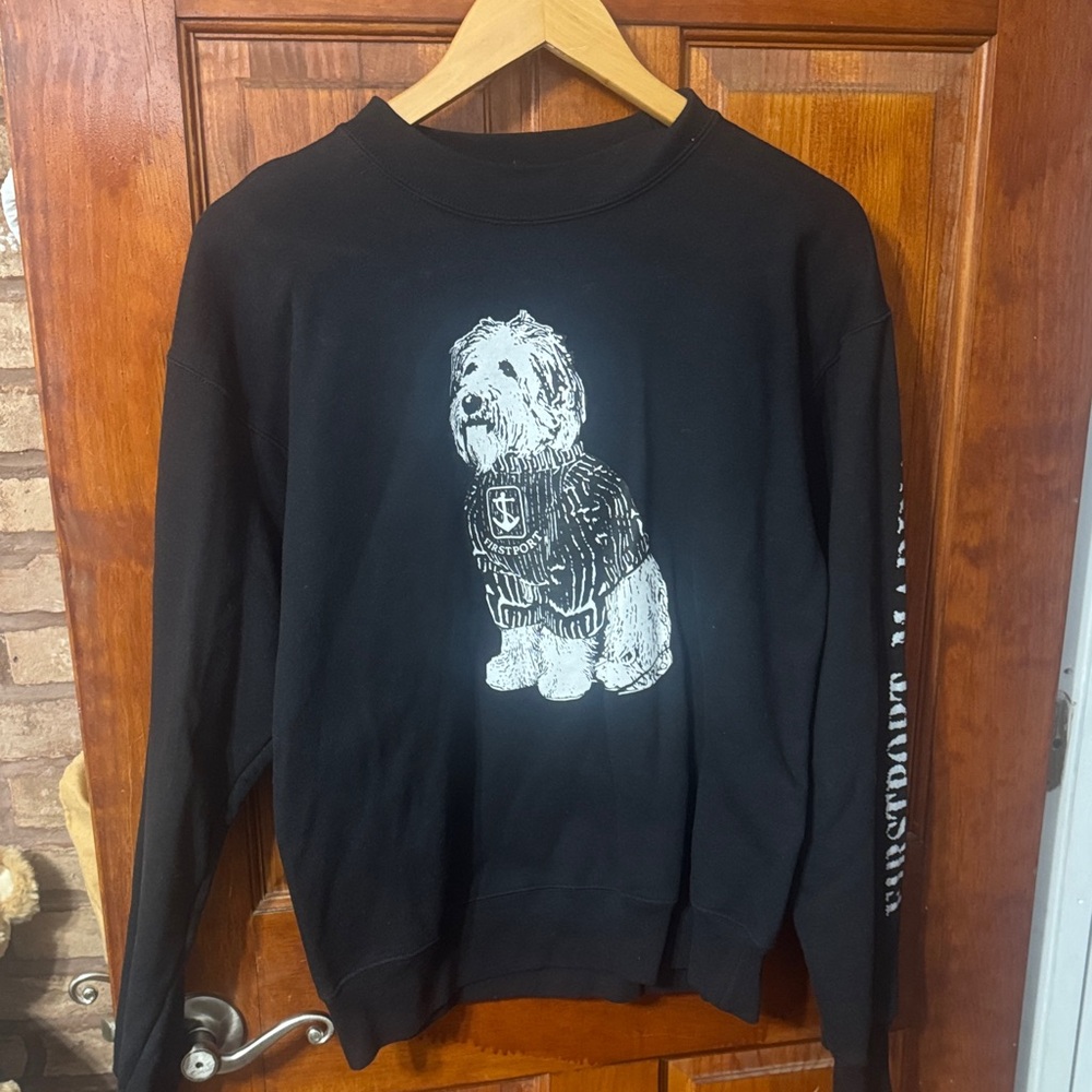 Firstport Black Sweatshirt with Dog Graphic